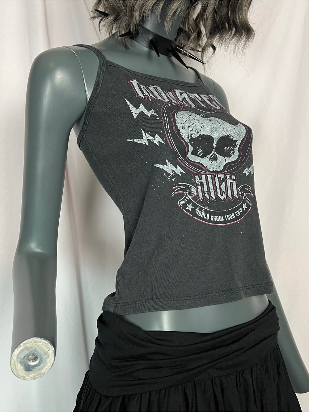 Dark Grey & Pink Monster High World Ghoul Tour Tank Top